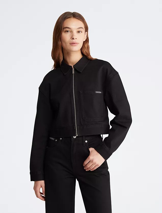 

Куртка Calvin Klein Cropped Zip, кремовый, Бежевый