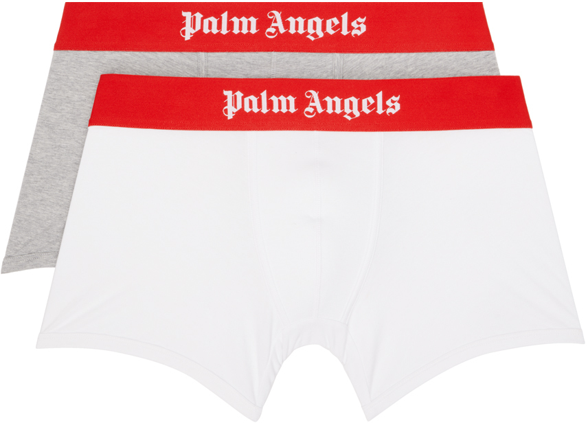 

Набор из двух белых и серых боксеров Palm Angels