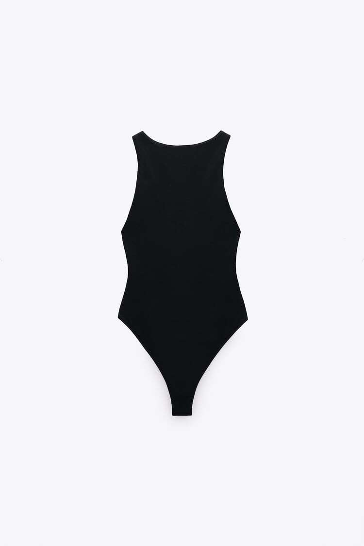 

Боди Zara с горловиной халтер, чёрный