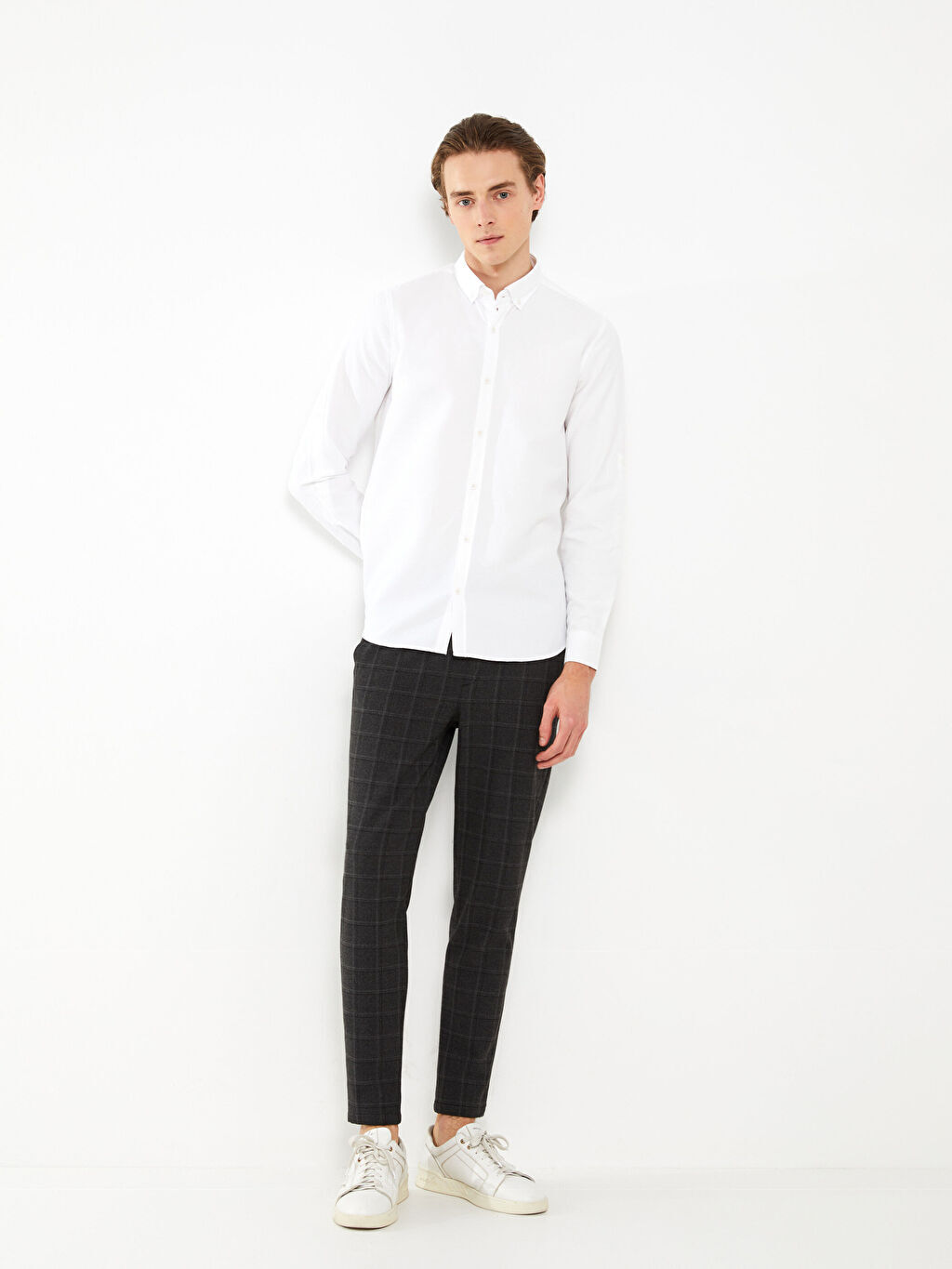 

Мужские брюки Slim Fit в клетку LCW Vision, Черный