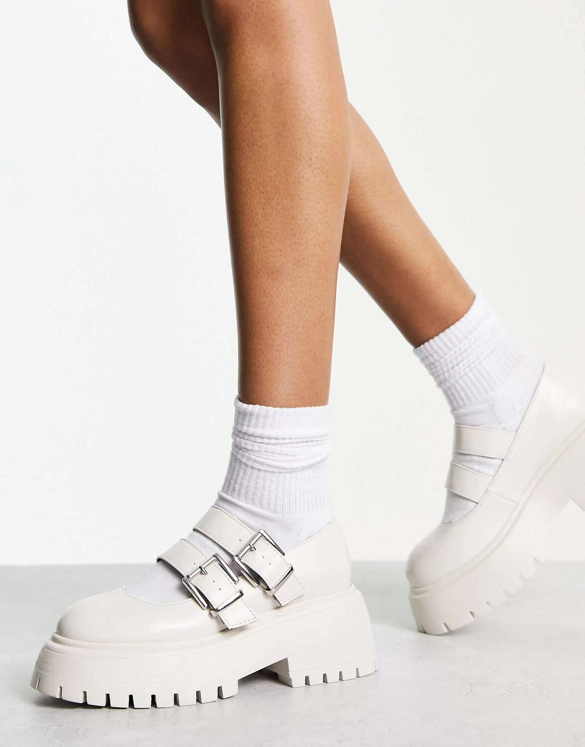 

Белые массивные туфли Мэри Джейн ASOS Mystic