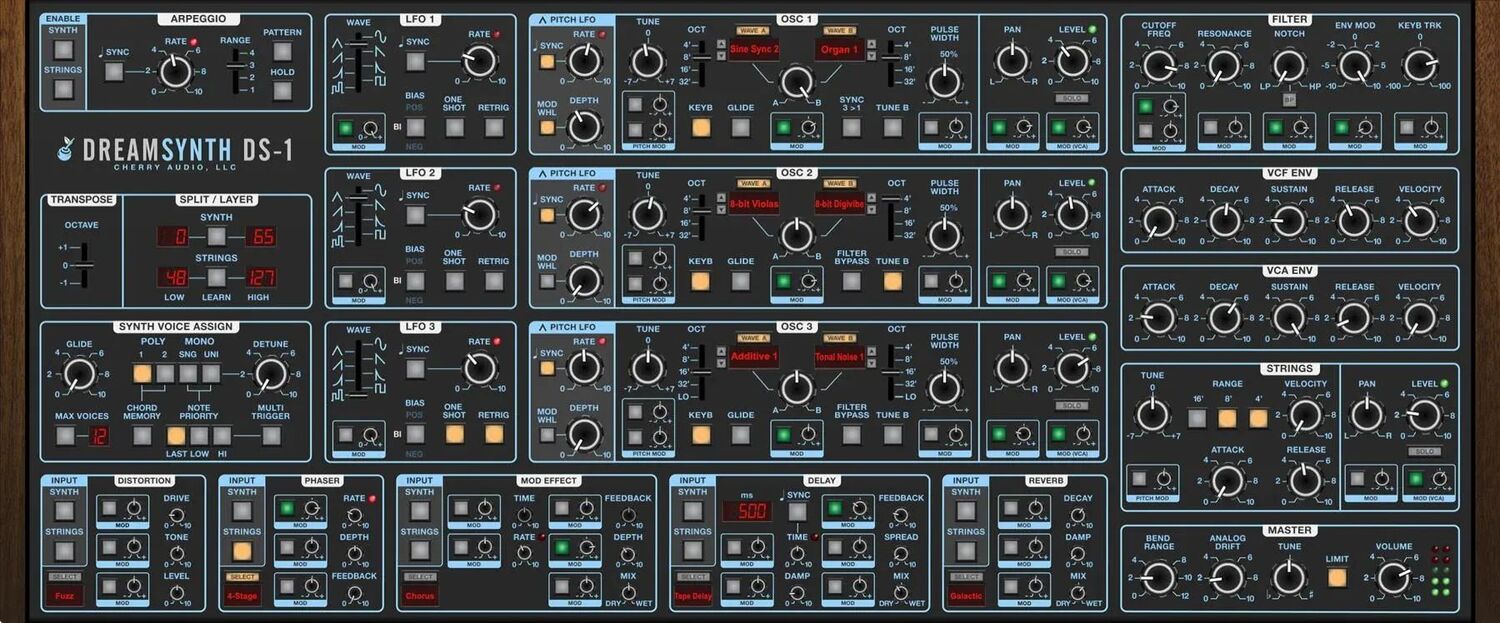 

Программный инструмент синтезатора Cherry Audio Dreamsynth