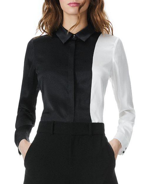 

Рубашка с планкой Willa Combo Alice and Olivia, цвет Multi