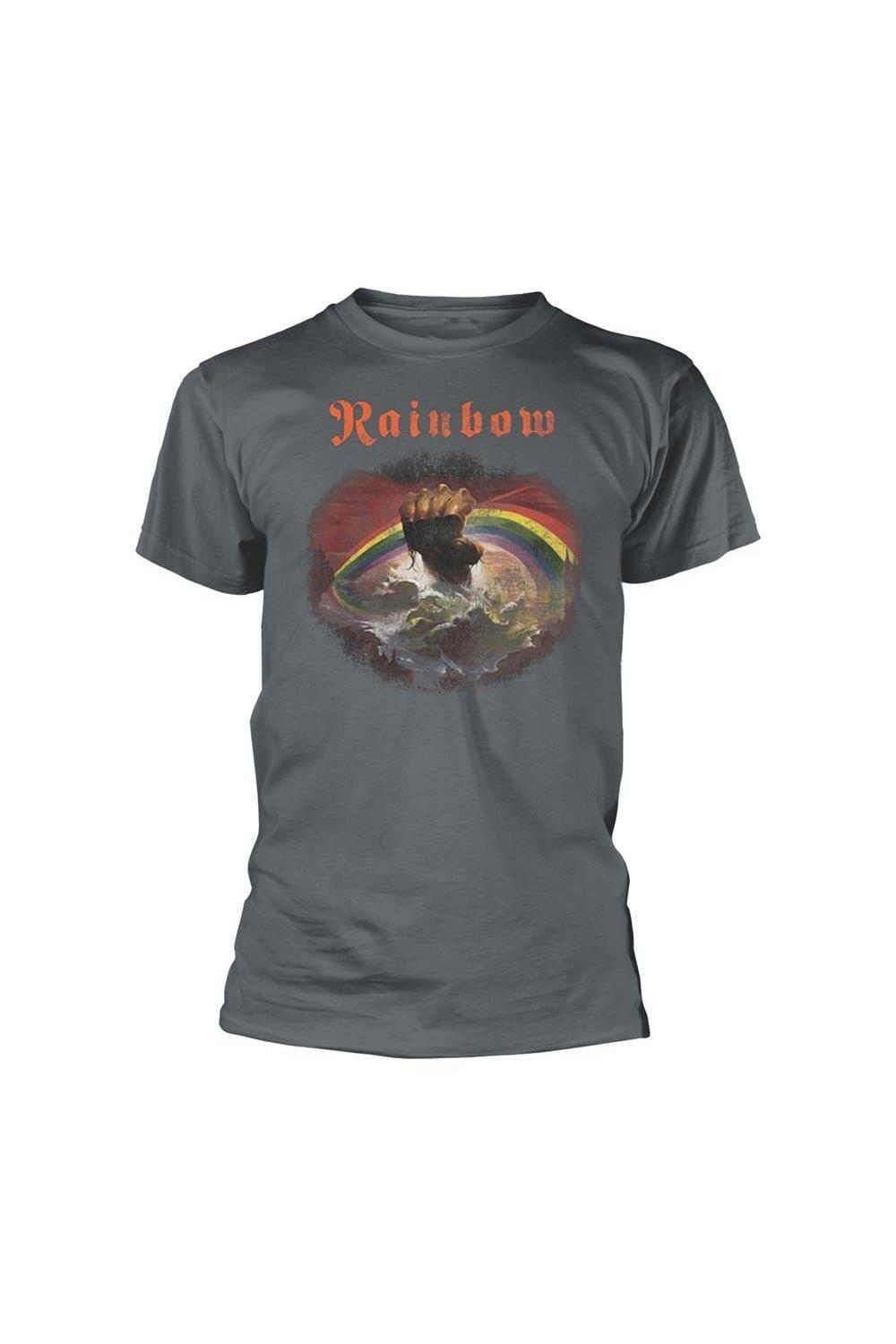 

Футболка стандартного размера с потертостями Rising Rainbow, серый
