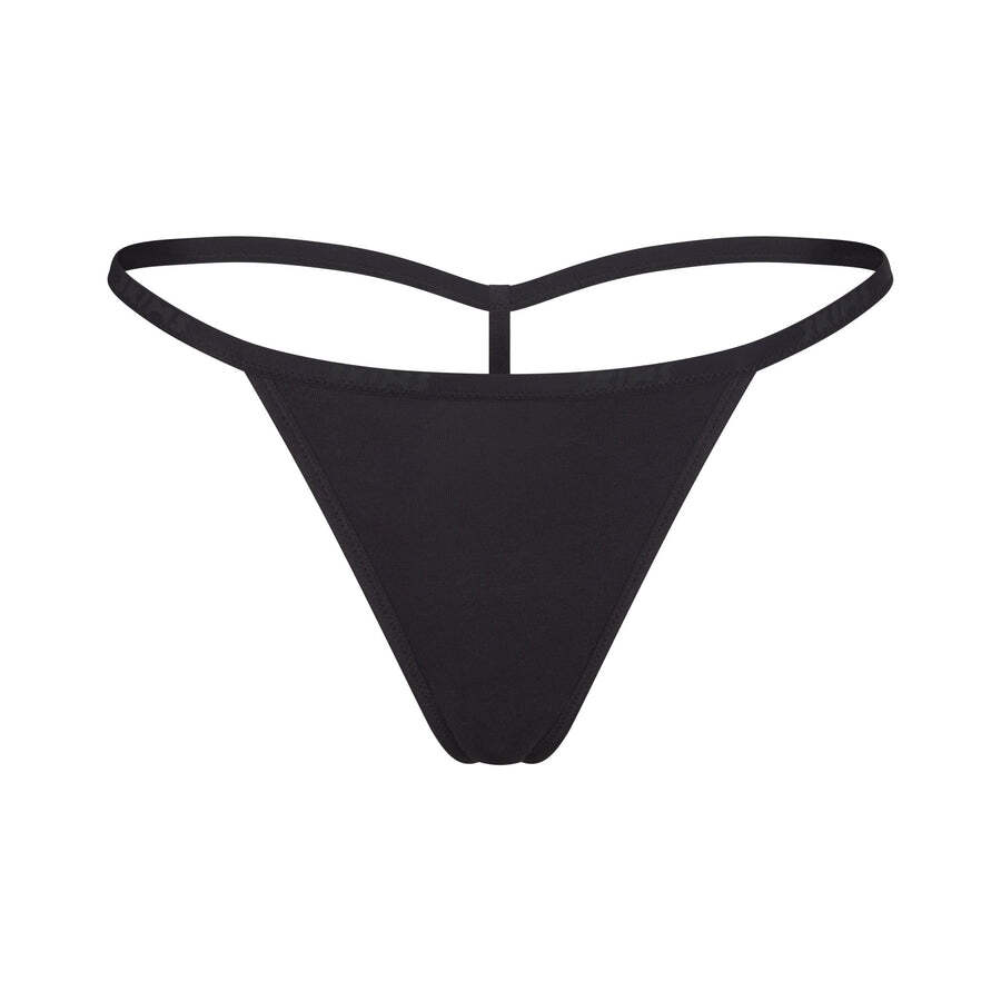 

Стринг-стринги SKIMS Cotton Logo, цвет Soot
