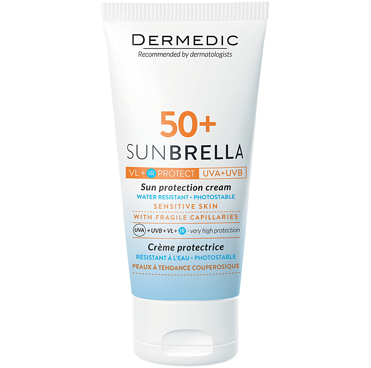 Dermedic Sunbrella защитный крем для лица при проблемах с сосудами SPF50+, 50 мл dermedic sunbrella защитный спрей для тела с spf50 150 мл
