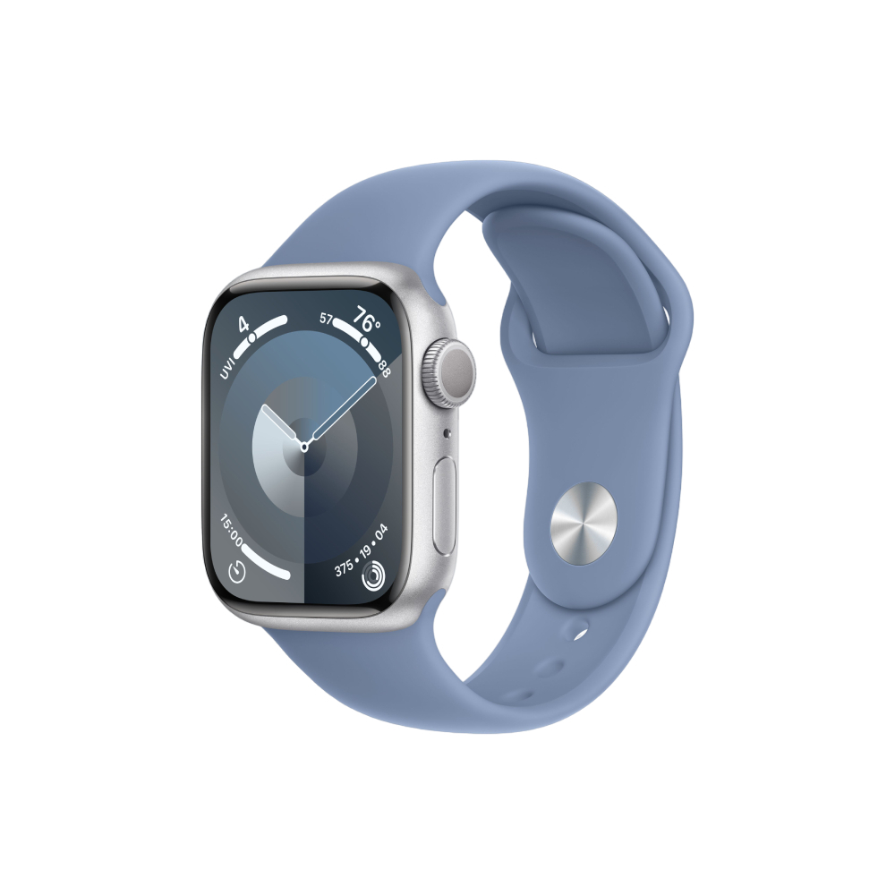 

Умные часы Apple Watch Series 9 (GPS), 41мм, Silver Aluminum Case/Winter Blue Sport Band - S/M, Серебристый