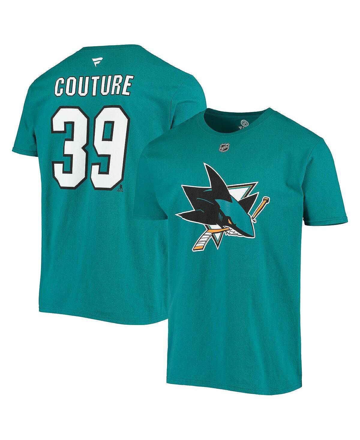 

Мужская бирюзовая футболка logan couture san jose sharks с именем и номером игрока Fanatics, бирюзовый