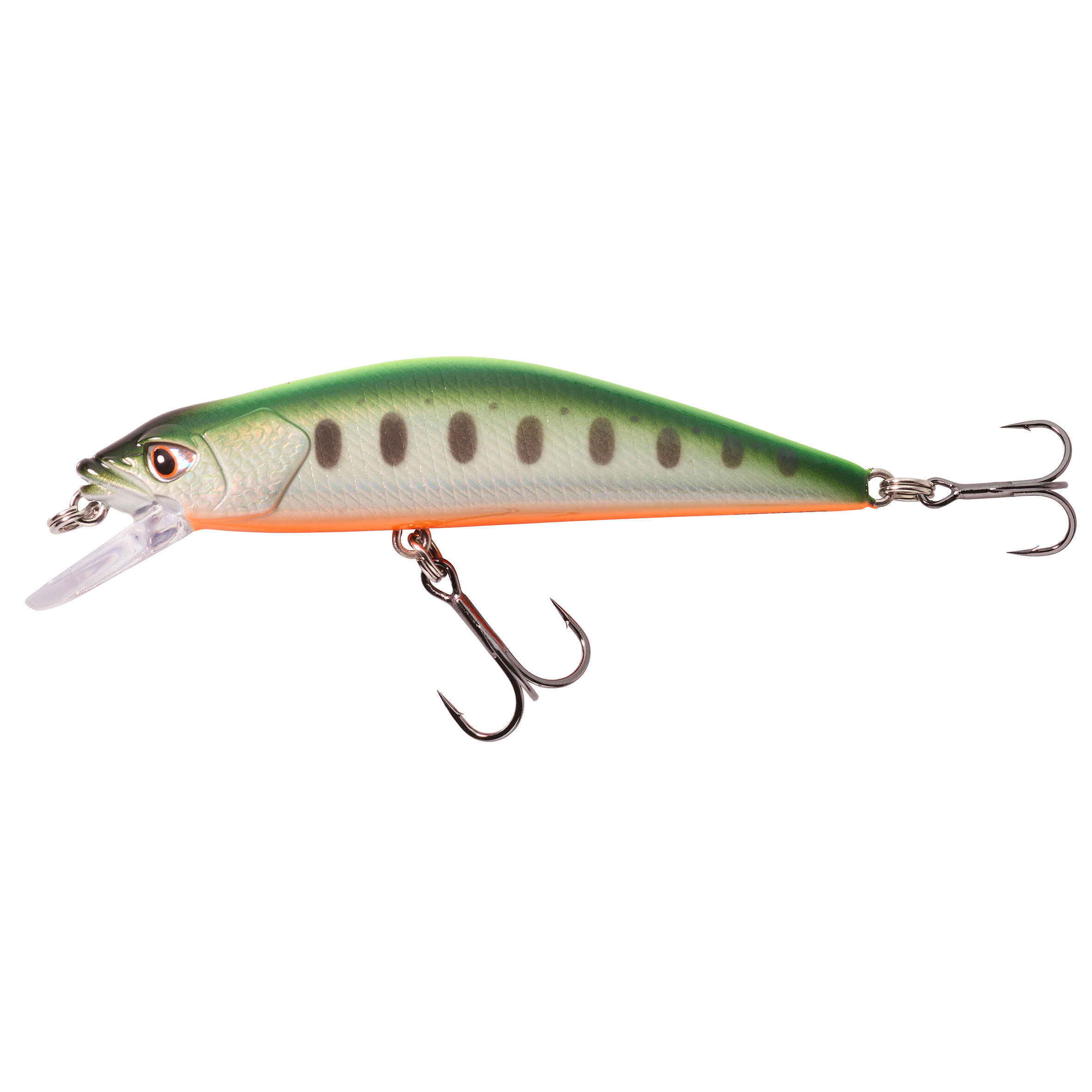 Воблер Trout Minnow WXM MNWFS 85 US Yamame neon CAPERLAN, неоновый желтый/светло-серый/неоновый кроваво-оранжевый - фото