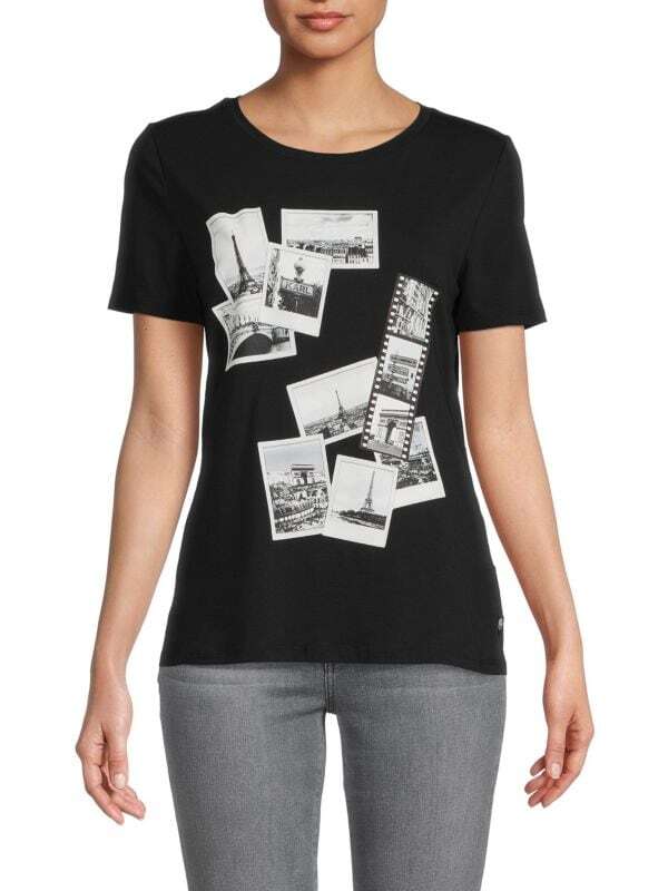 

Футболка polaroid с рисунком Karl Lagerfeld Paris Black white