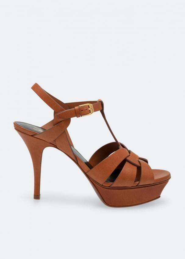 

Сандалии SAINT LAURENT Tribute platform sandals, коричневый