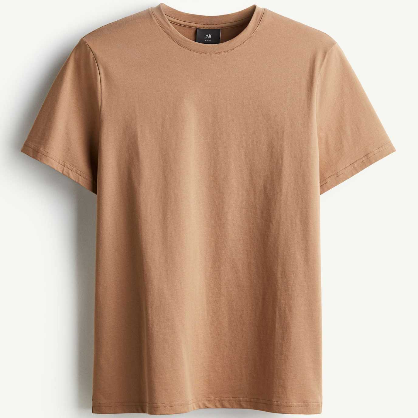 

Футболка H&M Slim Fit Pima Cotton, светло-коричневый