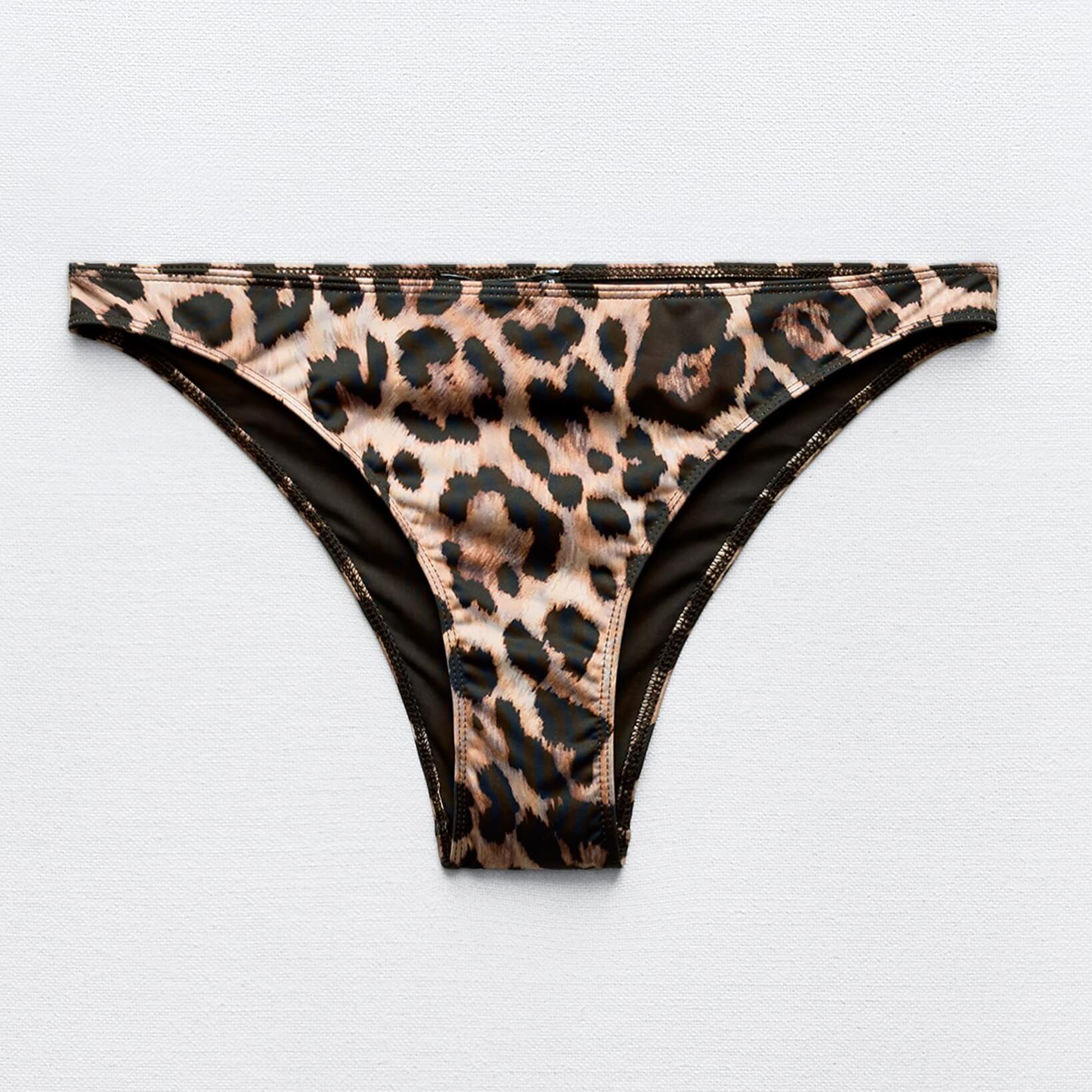 Плавки-бикини Zara Animal Print Bottom, коричневый