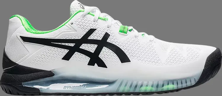 

Кроссовки gel resolution 8 2e wide 'white green gecko' Asics, белый