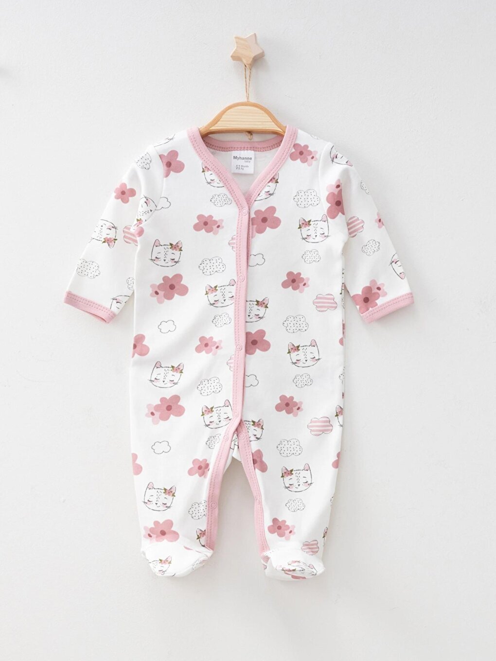 

Комбинезон с окантовкой Cat Printed 1233 MYHANNE, пудрово-розовый