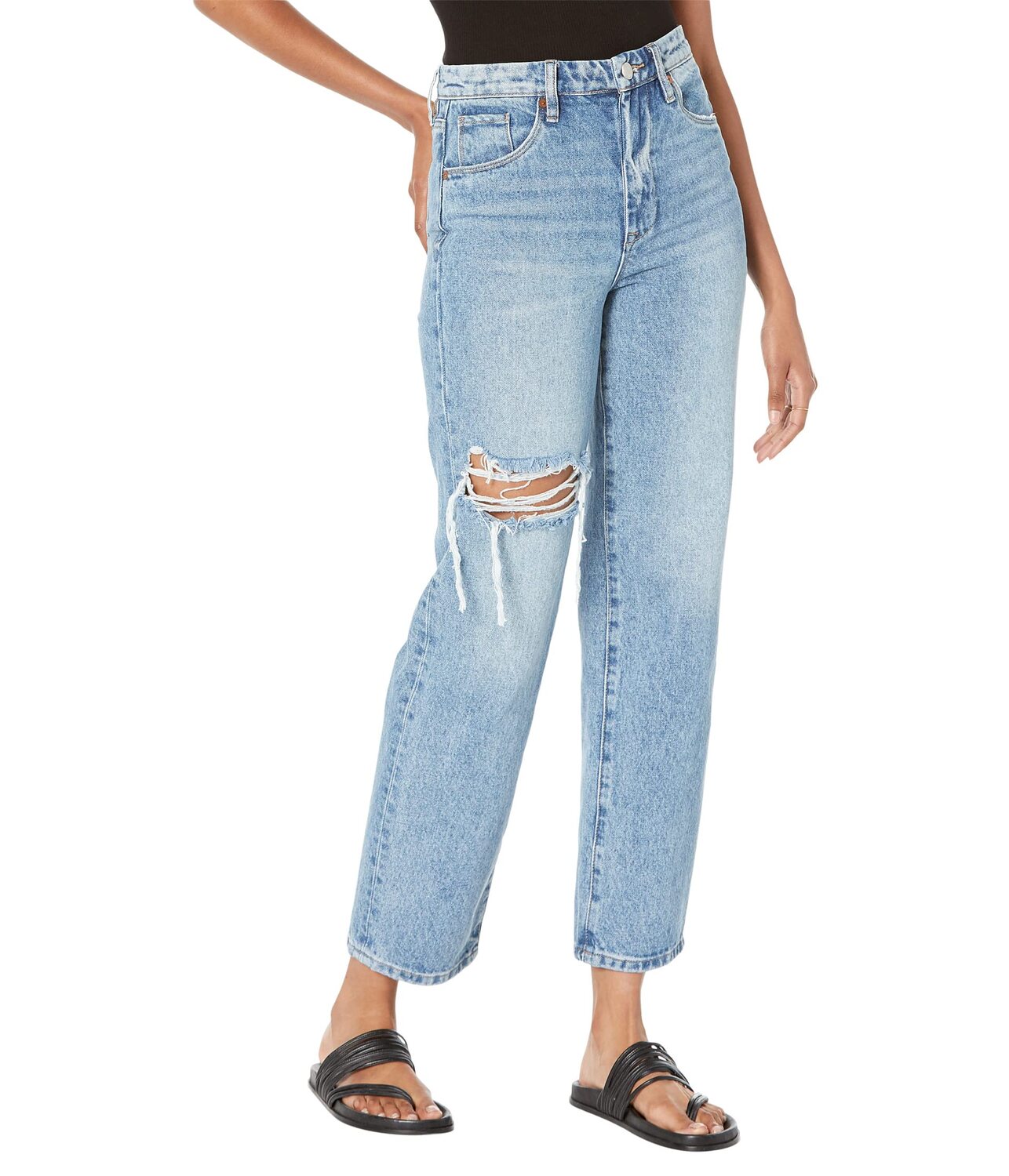 

Джинсы Blank NYC, Howard Loose Fit Distressed High-Rise Jeans in Cruise Control