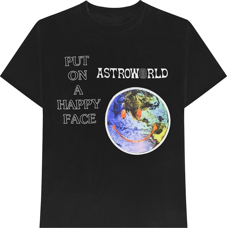 Футболка Cactus Jack by Travis Scott Astroworld Happy Face T-Shirt 'Black', черный чехол mypads travis scott astroworld для google pixel 7 задняя панель накладка бампер