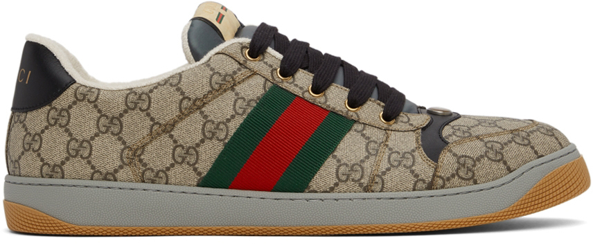 

Бежево-черные кроссовки Screener GG Gucci, Черный
