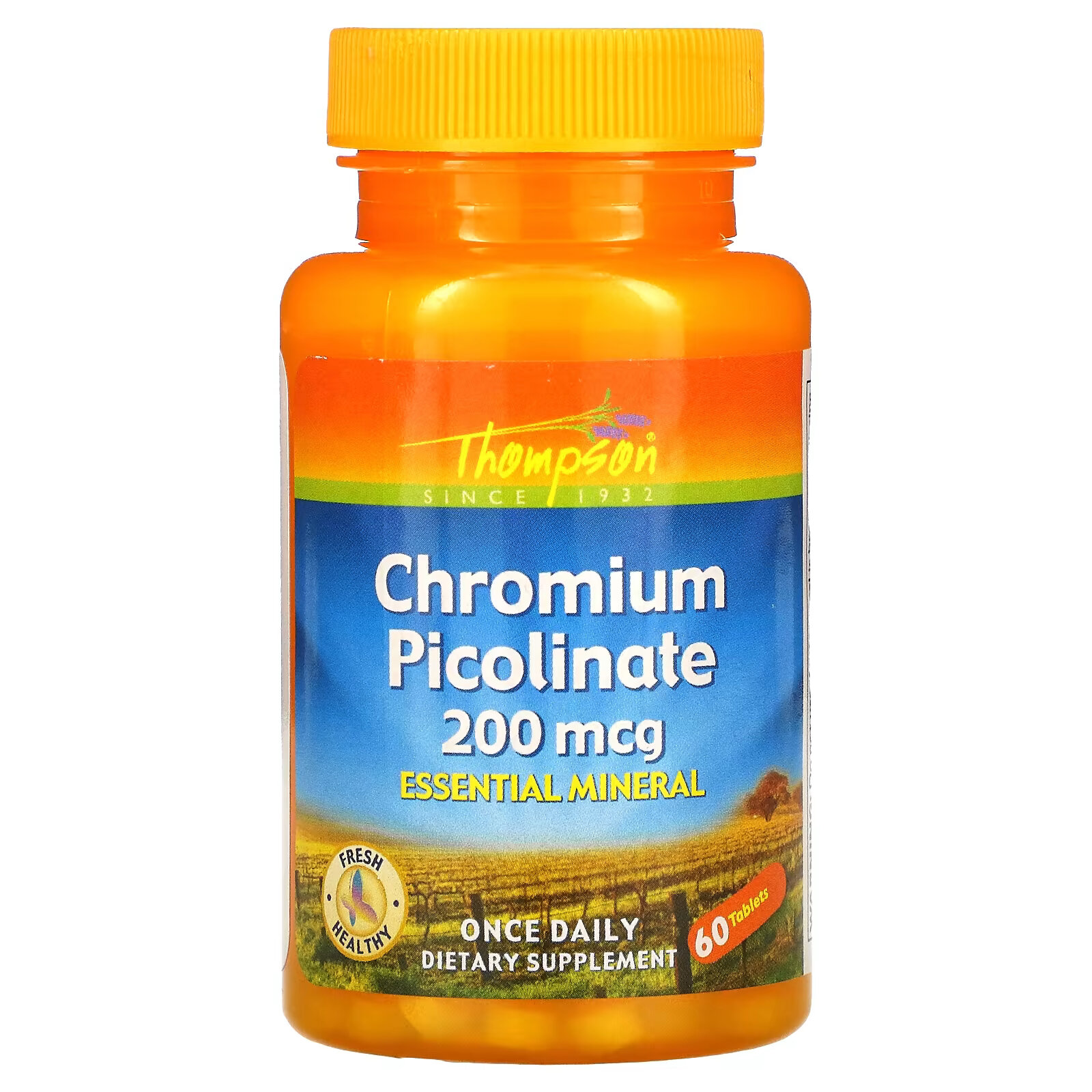 Thompson, Пиколинат хрома, 200 мкг, 60 таблеток source naturals пиколинат хрома 200 мкг 240 таблеток