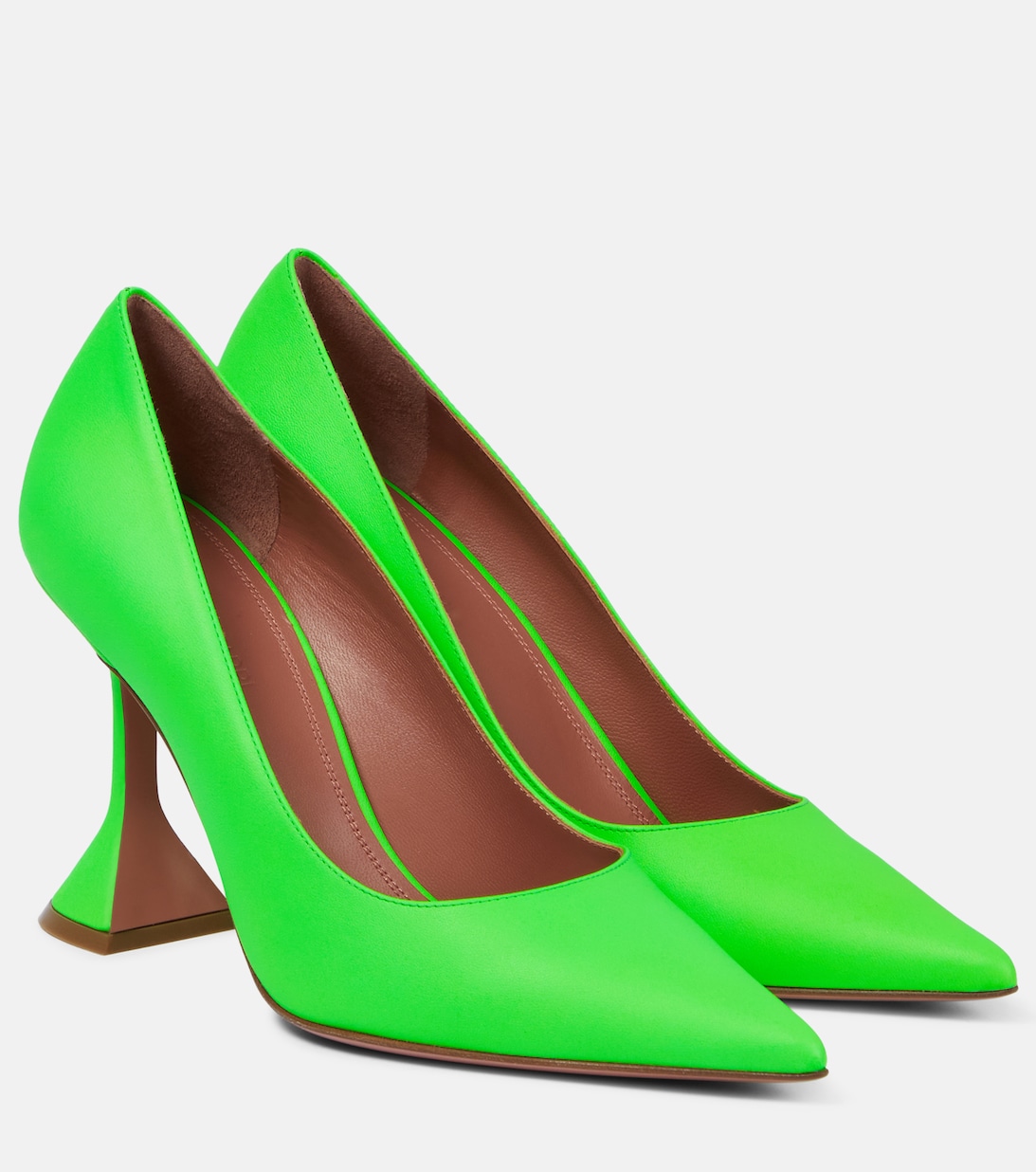Кожаные туфли Ami Amina Muaddi, зеленый