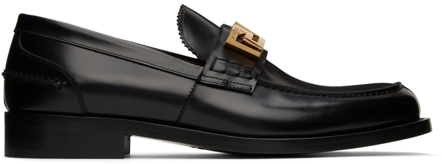 

Черные лоферы La Greca Versace