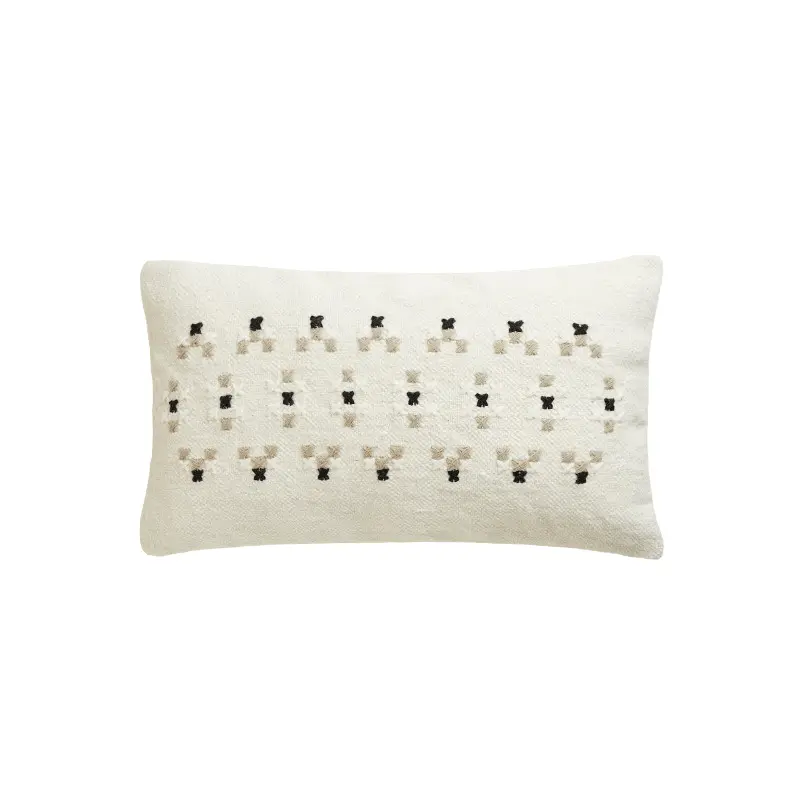 

Декоративная наволочка Zara Home Cross-Stitch Cushion Cover, экрю/черный