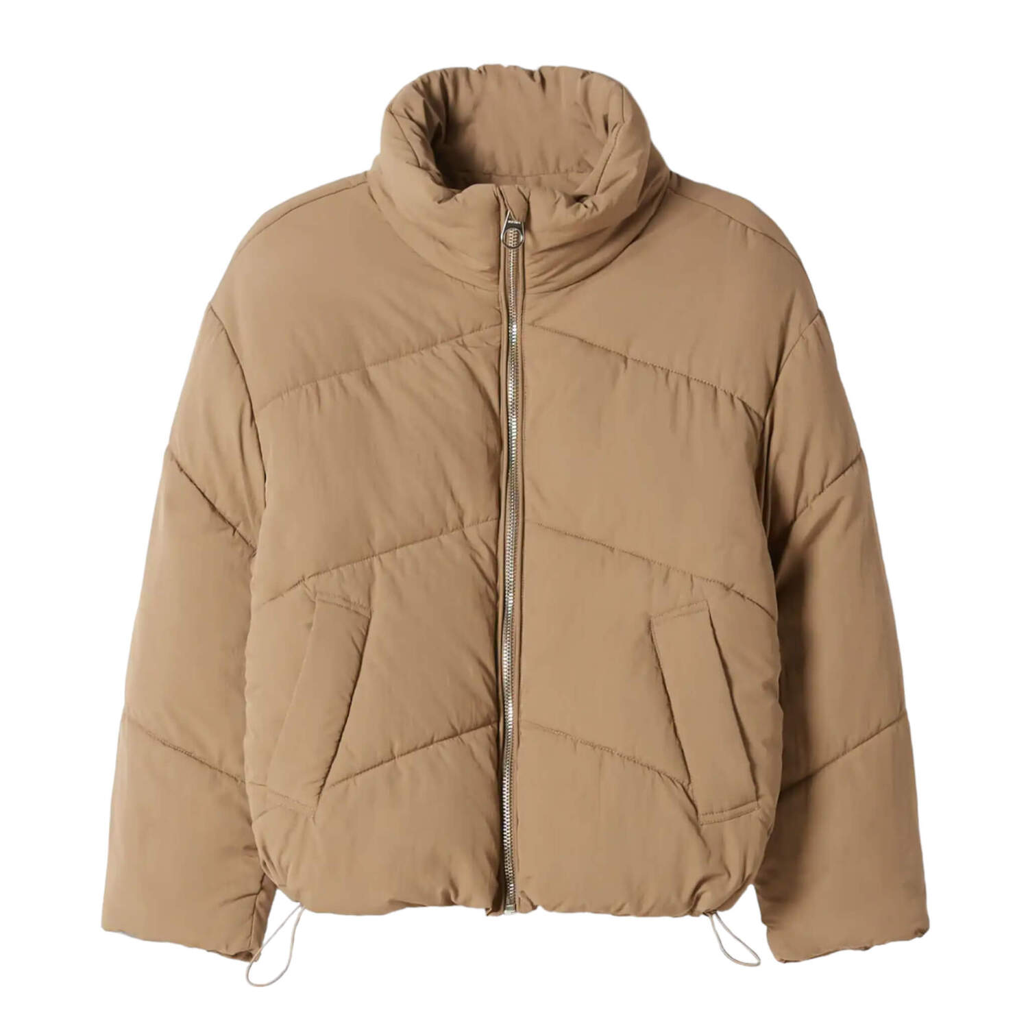 

Куртка Bershka Oversized Puffer, бежевый