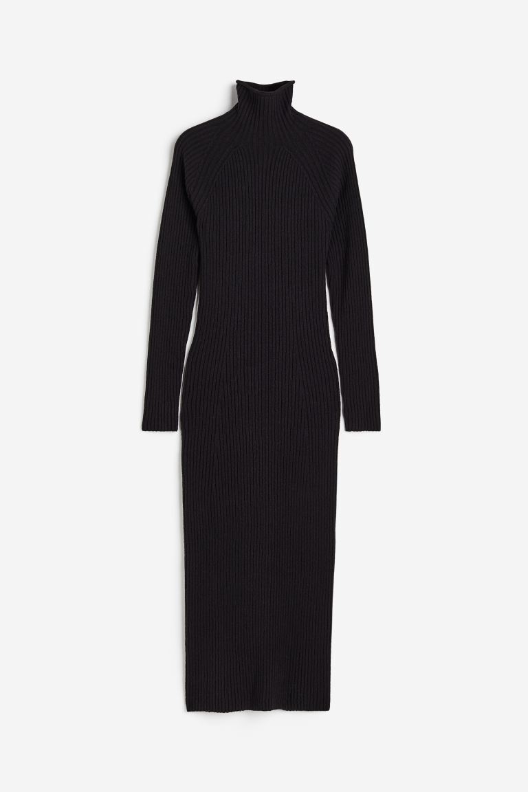 

Платье с высоким воротником H&M, черный