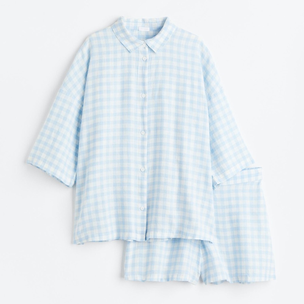 

Пижама H&M Home Checked, светло-голубой