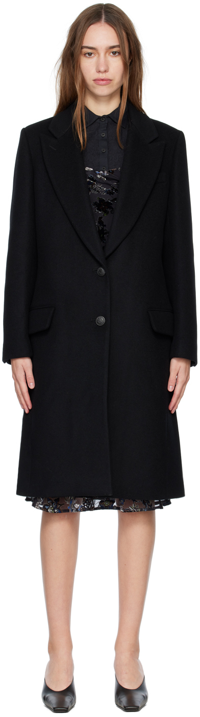 

Черное шерстяное пальто rag & bone, Черный