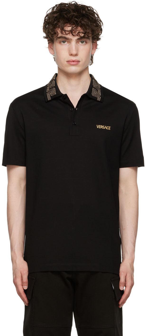 

Черное поло Greca Versace, Черный
