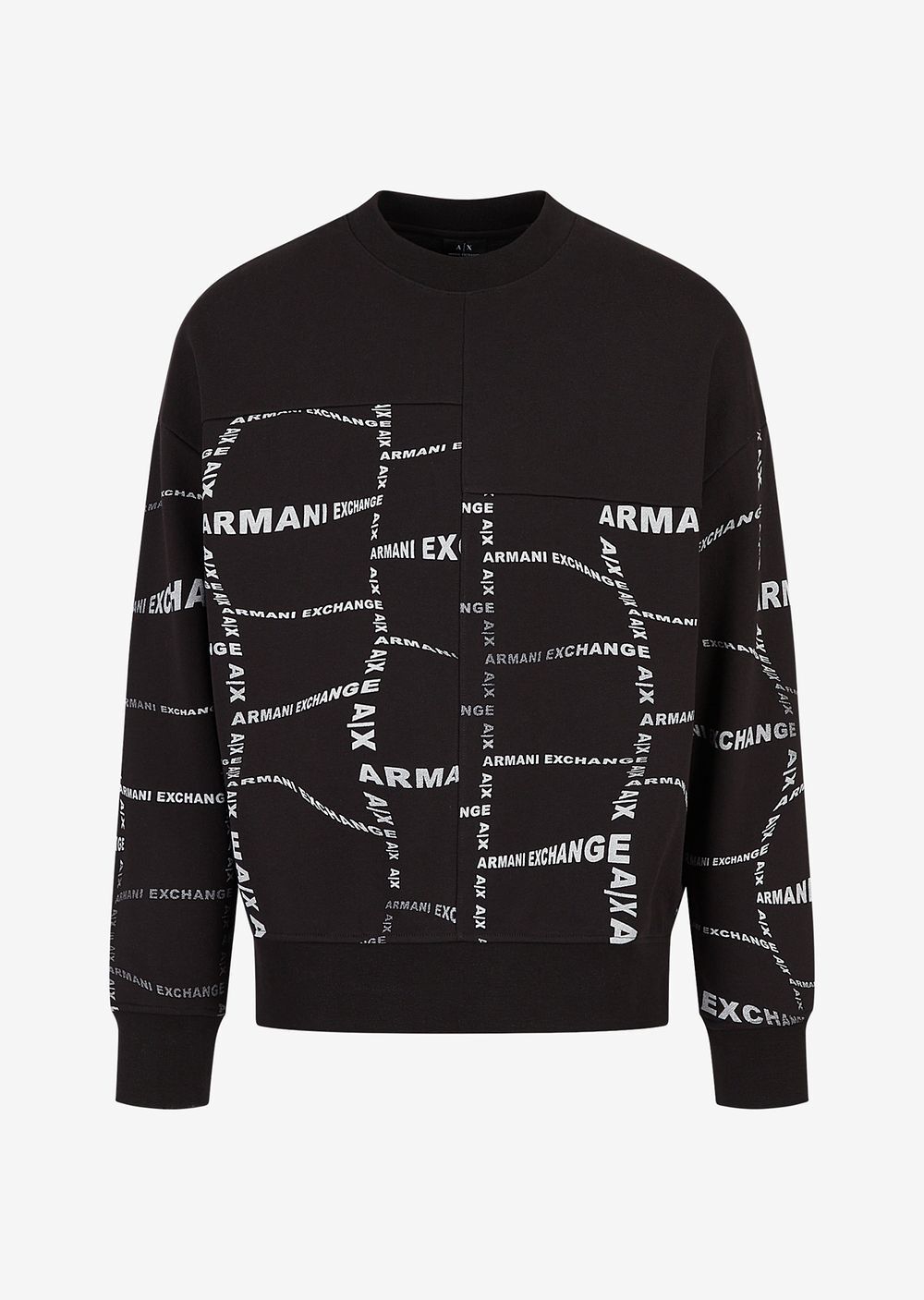 

Толстовка из смесового хлопка и флиса с логотипом Armani Exchange, черный