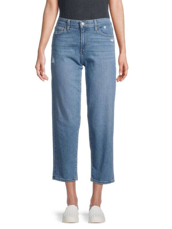 

Укороченные джинсы-бойфренды Joe's Jeans с высокой посадкой, голубой