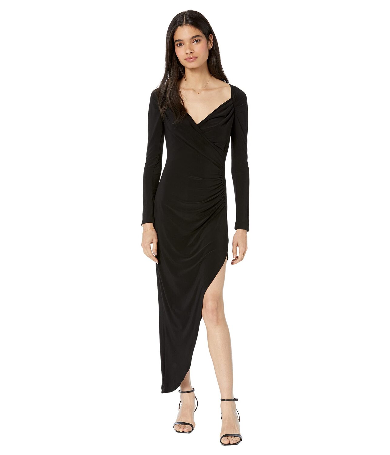 

Платье Norma Kamali, Long Sleeve Sweetheart Side Drape Gown
