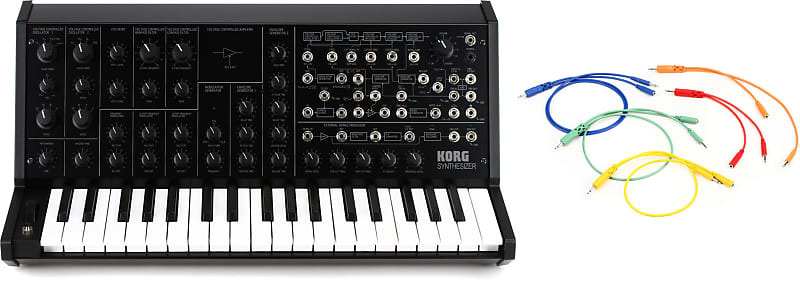 

Мини-полумодульный аналоговый синтезатор Korg MS-20 в комплекте с коммутационными кабелями Hosa CMM-500Y-MIX Hopscotch Eurorack — различной длины (5 шт. в упаковке) Korg + Hosa MS20MINI=1 CMM-500Y-MIX=1