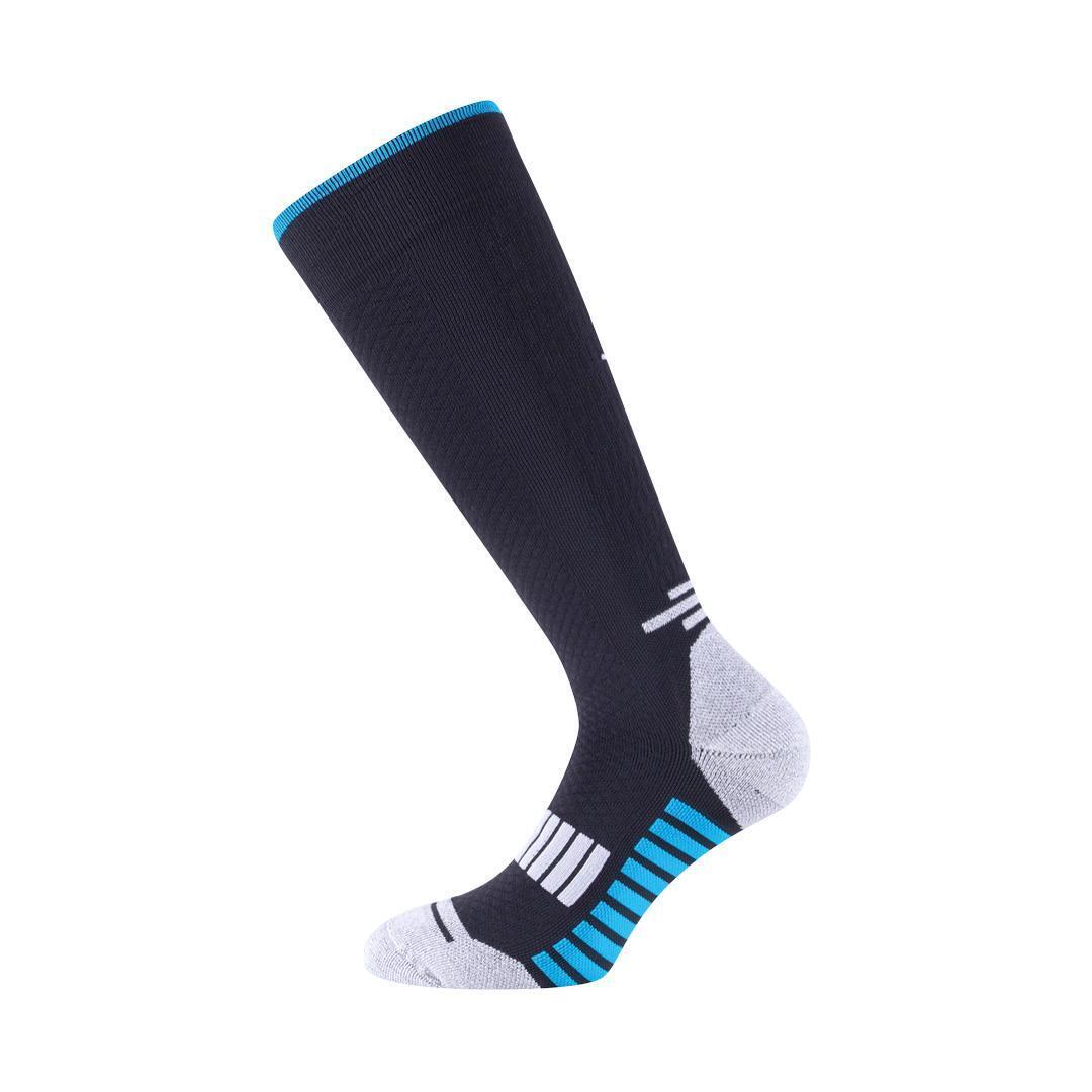 Технические носки для бега взрослые компрессионные терморегулирующие длинные черные R-EVENGE, черный