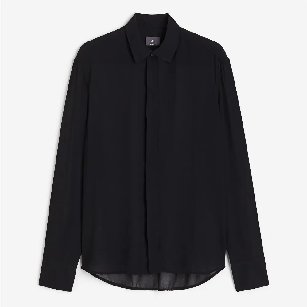 

Рубашка H&M Regular Fit Sheer, черный