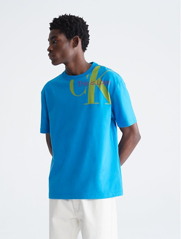 

Футболка Pride из джерси с круглым вырезом Calvin Klein, синий