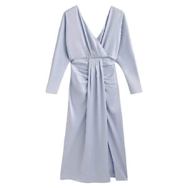 

Платье Massimo Dutti Long Draped, голубой