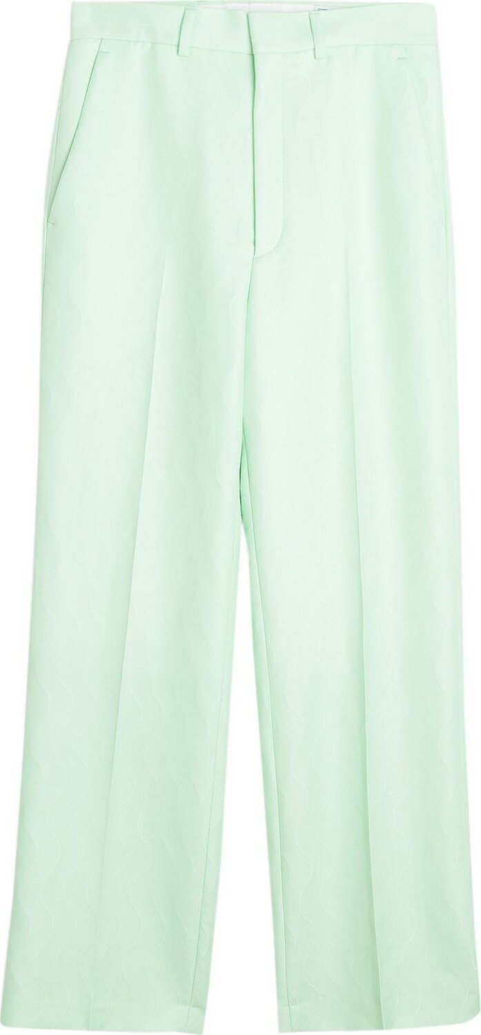

Брюки Casablanca Wide Leg Cuffed Trousers 'Mint Memphis Pinstripe', зеленый
