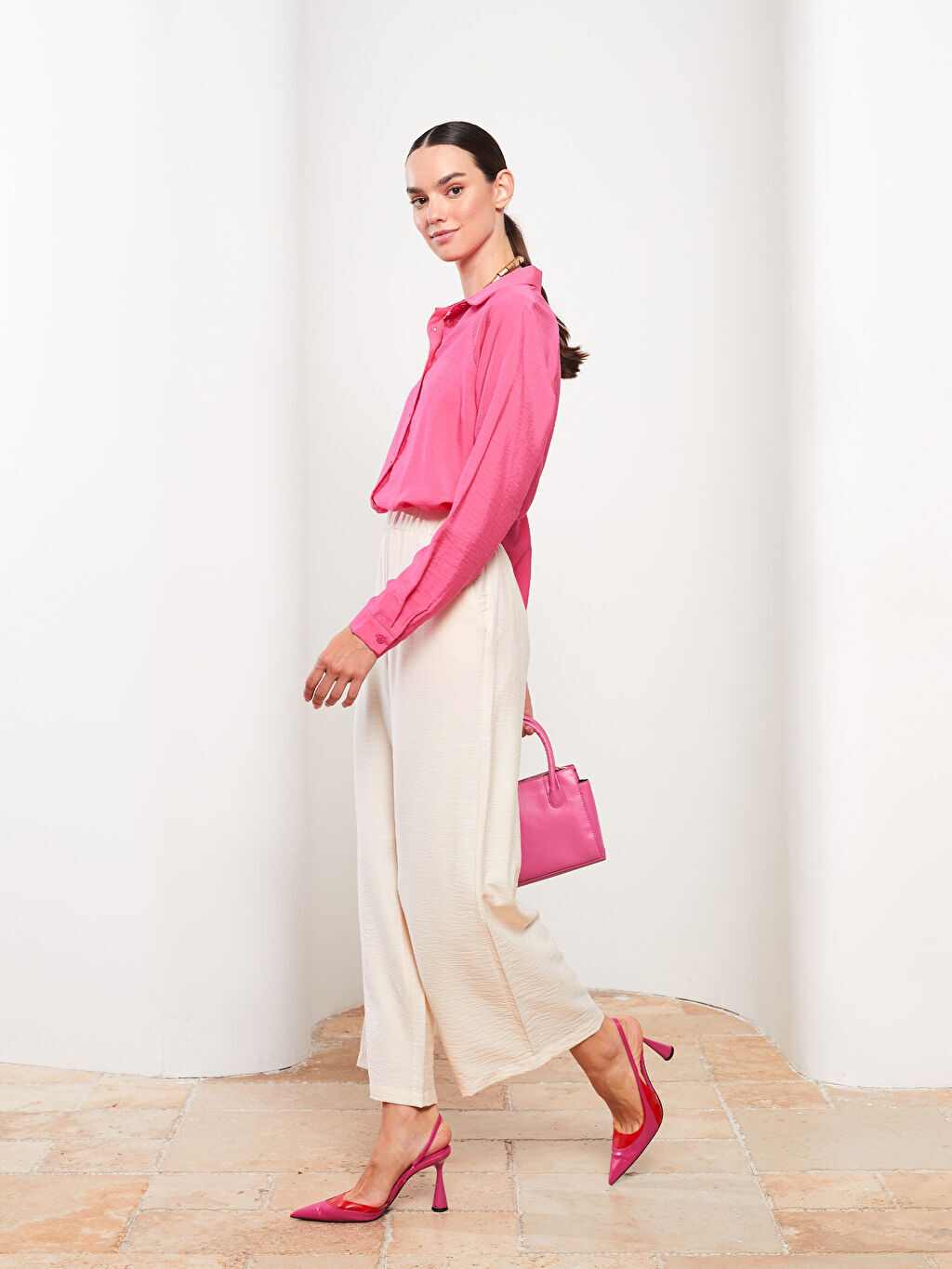 

Прямые женские брюки стандартного кроя LCW Modest, Серый