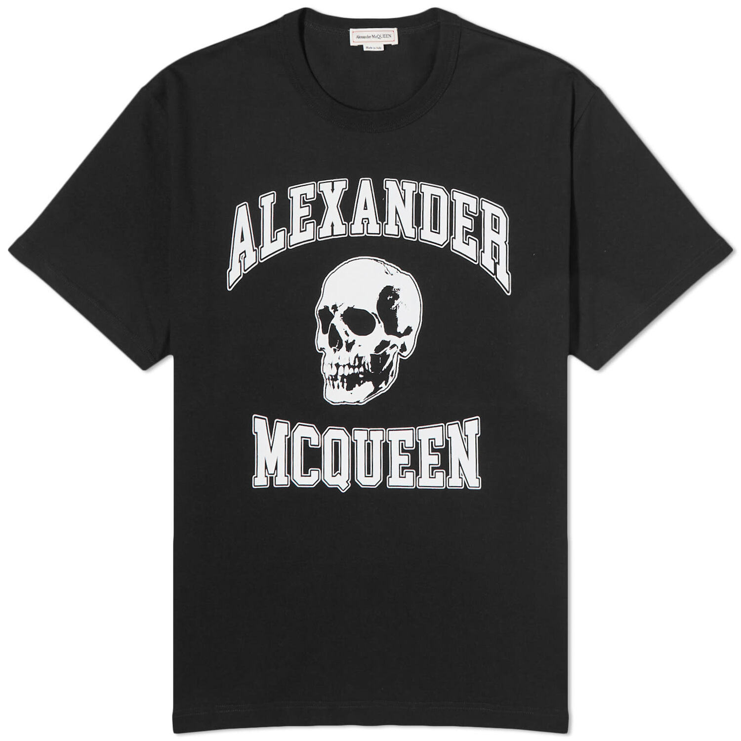 

Футболка Alexander McQueen Varsity Skull Print, черный/белый