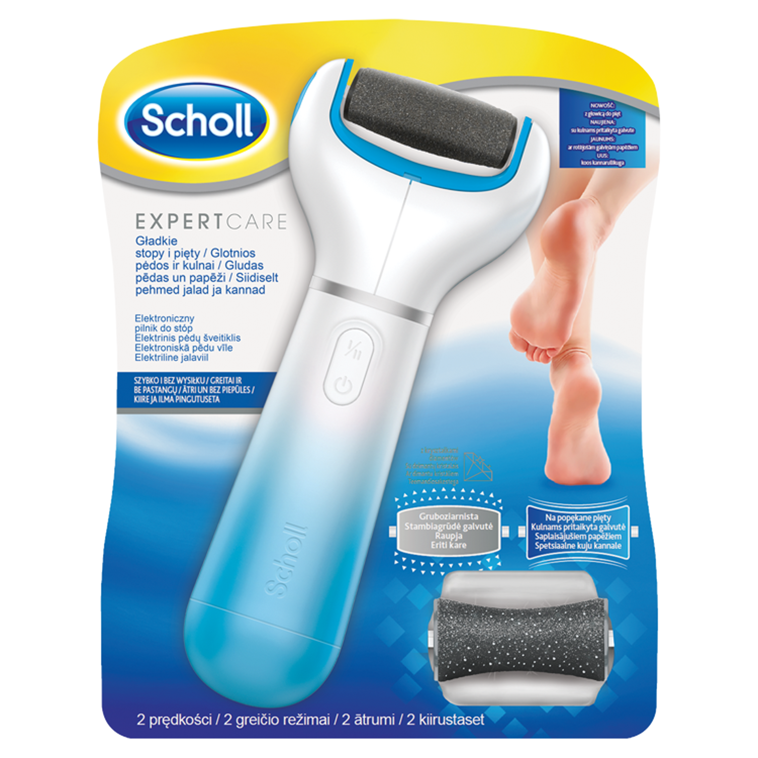 Scholl Velvet Smooth пилка для ног электронная с кристаллами алмаза, 1 шт. - фото