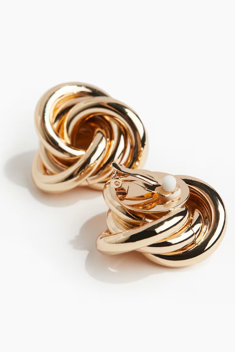 

Серьги-клипсы H&M A/W 2024 Knot-detail, золотистый