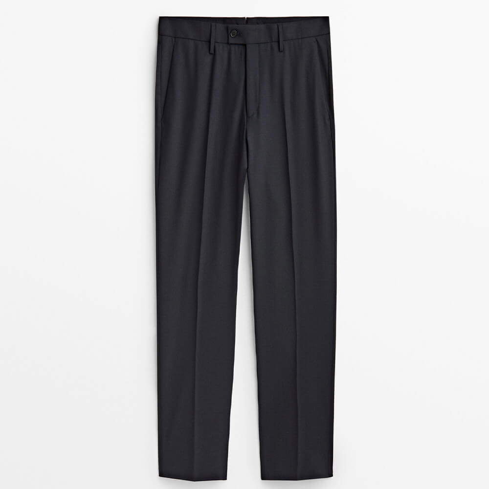 

Костюмные брюки из смесовой шерсти Massimo Dutti, синий