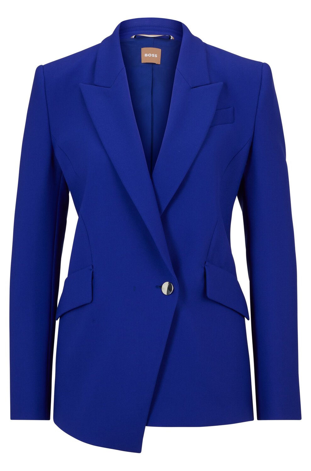 

Пиджак Boss Regular-fit In Stretch Fabric With Asymmetric Front, синий