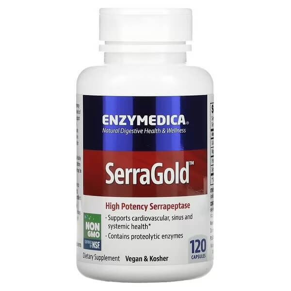цена Ферменты SerraGold 120 капсул, Enzymedica