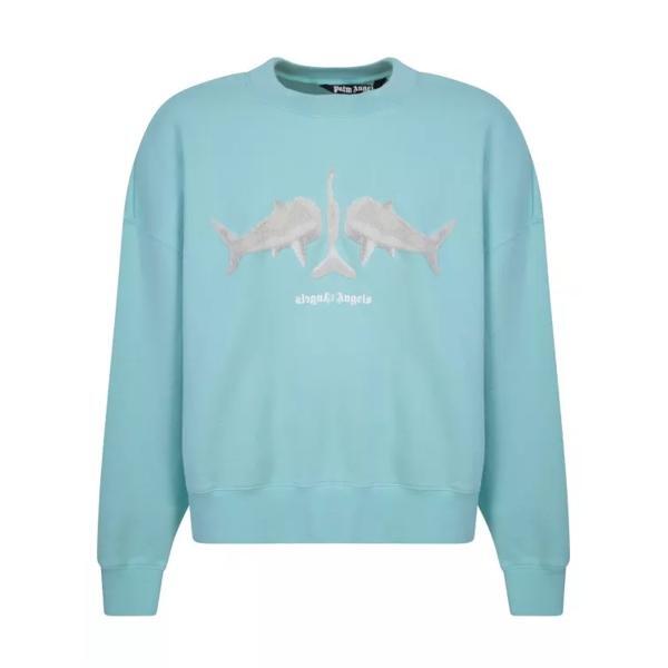 

Футболка broken shark light sweatshirt Palm Angels, синий