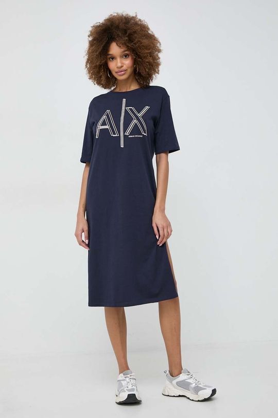 

Хлопковое платье Armani Exchange, темно-синий