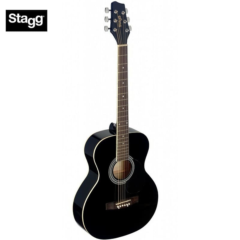 Акустическая гитара Stagg SA20A BLK Auditorium 4/4 Size Basswood Top & Back/Sides Nato Neck 6-String Acoustic Guitar акустическая гитара stagg sa20a snb auditorium 4 4 size basswood top